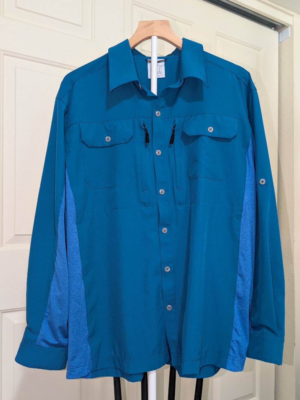 Little Donkey Andy Blue Vented Long Sleeve Hiking Shirt - Men's L